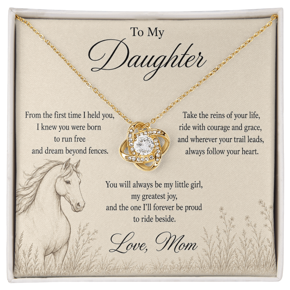 To My Daughter – Dream Beyond Fences | Equestrian Love Knot Necklace