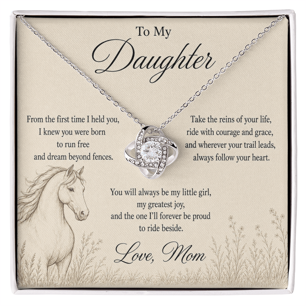 To My Daughter – Dream Beyond Fences | Equestrian Love Knot Necklace